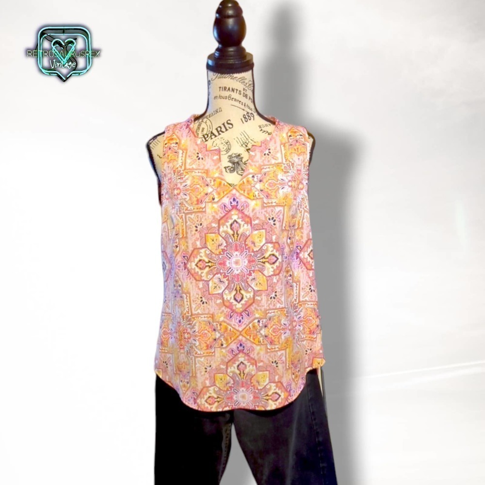 Madewell Verse Boho Mandala Sleeveless Tank Top, Small - Picture 5 of 7